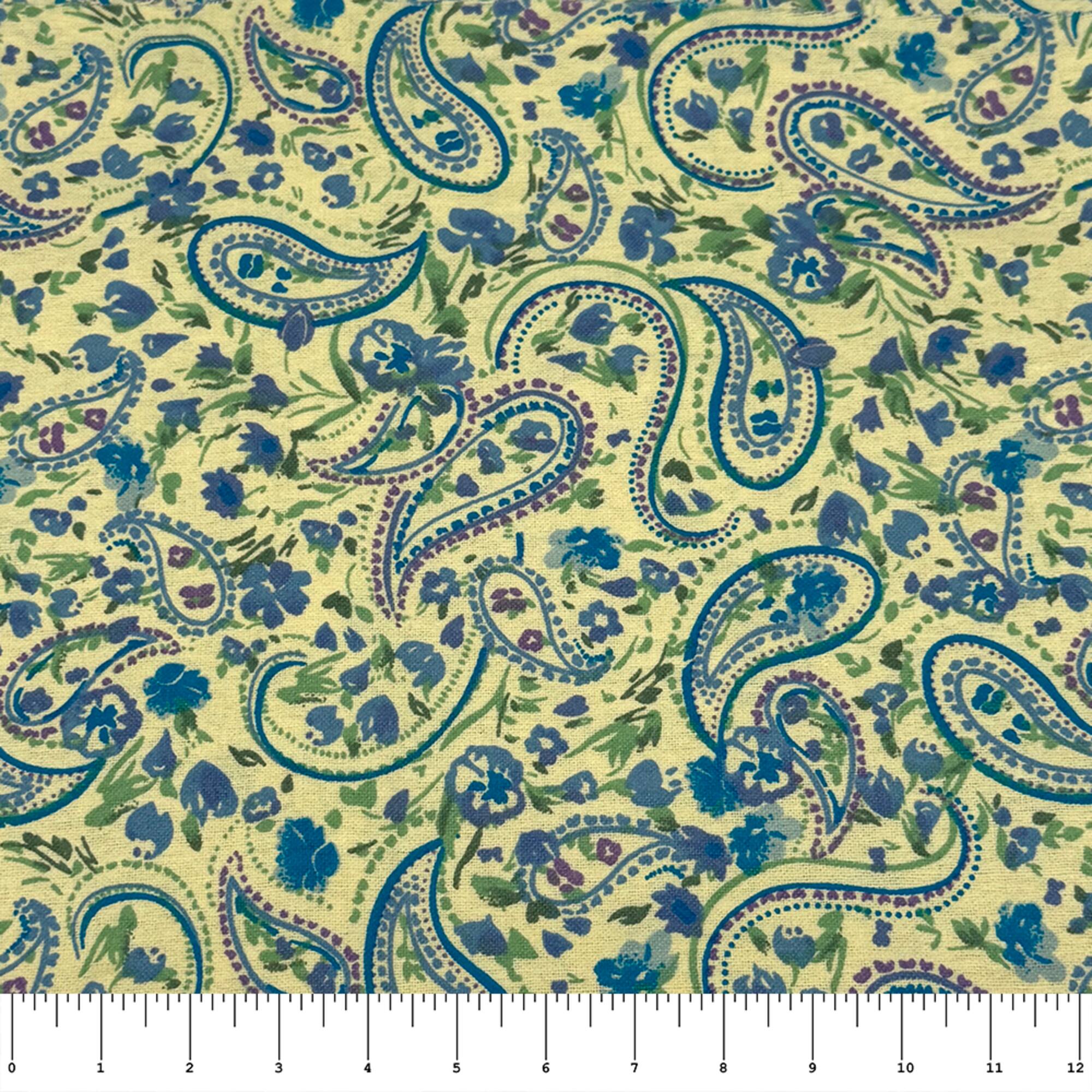 Feldman Yellow Paisley Cotton Flannel